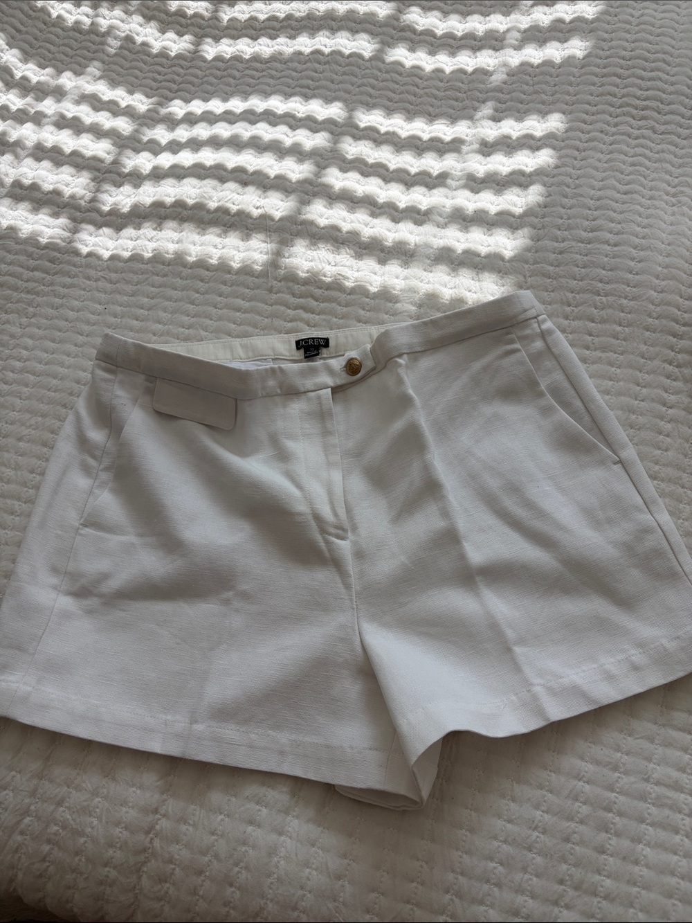 J. Crew White Tailored Cotton-Blend Women's Shorts